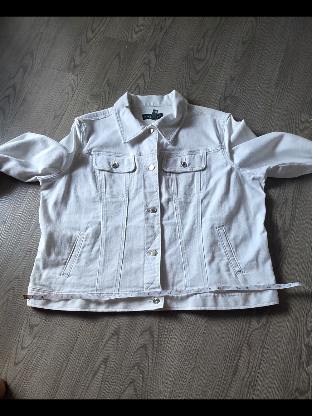 LRL Ralph Lauren Classic White Jean Jacket - Size 18W EUC - Picture 5 of 9